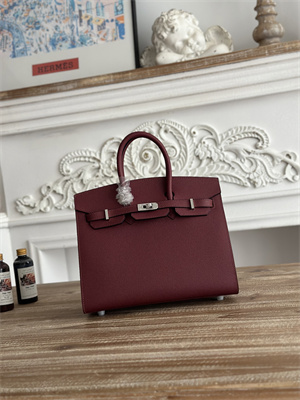 Bir.kin Sellier Bag Epsom Leather 25/30/35CM Gold Hardware In Bordeaux Color HS
