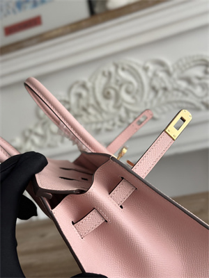 Bir.kin Sellier Bag Epsom Leather 25/30/35CM Gold Hardware In Sakura Pink Color HS