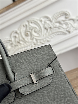 Bir.kin Sellier Bag Epsom Leather 25/30/35CM Gold Hardware In Gris Meyer Color HS