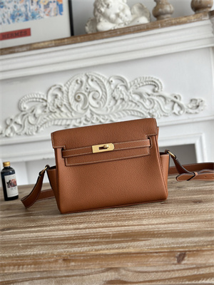 Kelly Messenger Bag Togo Leather Gold Tone Hardware In Gold Color HS