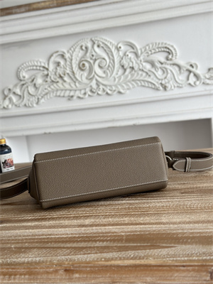 Kelly Messenger Bag Togo Leather Silver Tone Hardware In Etoupe Color HS