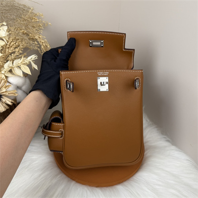 Kelly Jump Backpack Swift Leather Silver Tone Hardware In Gold Color HS