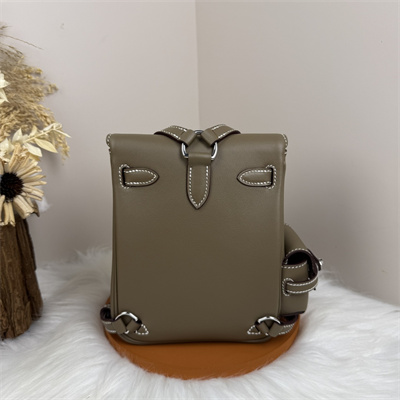 Kelly Jump Backpack Swift Leather Silver Tone Hardware In Etoupe Color HS