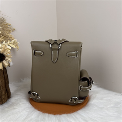 Kelly Jump Backpack Swift Leather Silver Tone Hardware In Etoupe Color HS