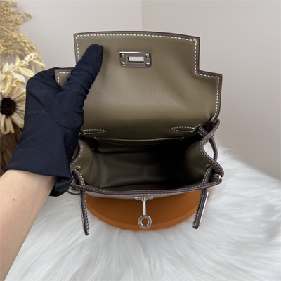 Kelly Jump Backpack Swift Leather Silver Tone Hardware In Etoupe Color HS