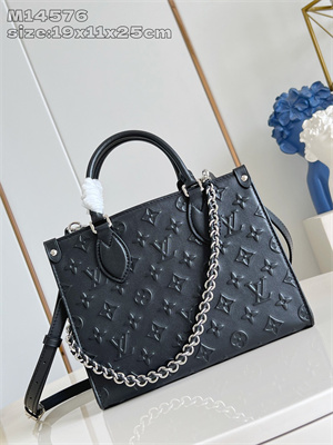 L.V ONTHEGO PM Monogram Black Calfskin Leather M14576