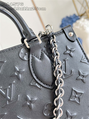 L.V ONTHEGO PM Monogram Black Calfskin Leather M14576