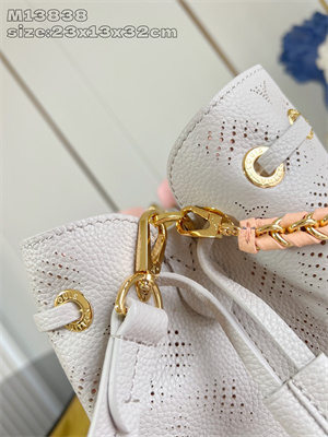 L.V Bella Tote Mahina Bloom Perforated Mahina calfskin leather Gray/Pink M13838