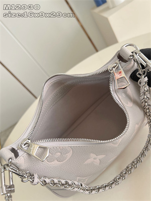 L.V Boulogne Bag Monogram Empreinte leather Brume/Quartz M14211