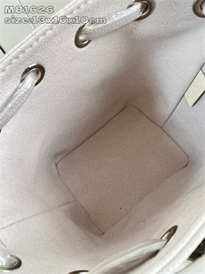 LV Nano Noé Monogram Empreinte leather Brume/Quartz M14224