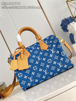 L.V Speedy P9 Bandoulière 30 Monogram Soft Calfskin Blue