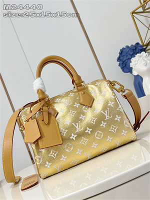 L.V Speedy P9 Bandoulière 30 Monogram Soft Calfskin Gold