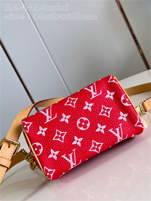 L.V Speedy P9  Bandoulière 18 Monogram Soft Calfskin Red