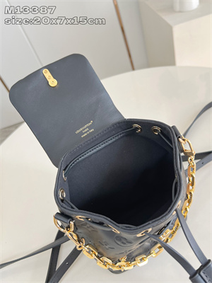 L.V Coussin Backpack Mini Lambskin Leather Black M13387