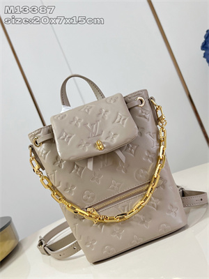 L.V Coussin Backpack Mini Lambskin Leather Galet M13387