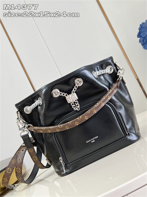 LV No Way Vibe Bucket Bag Lambskin Leather Black M14377