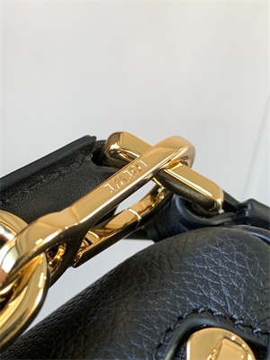 L0ew* small puzzle bag in soft grained calfskin gold tone metal black