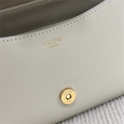 Ce**e triomphe shoulder bag in shiny calfskin rice color