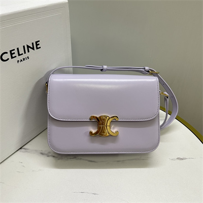 Ce**e classique triomphe bag in shiny calfskin lavender color