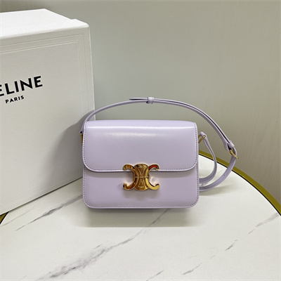 Ce**e teen triomphe bag in shiny calfskin laverder color