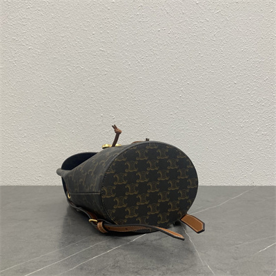 Ce**e backpack bonnie in triomphe canvas and calfskin tan