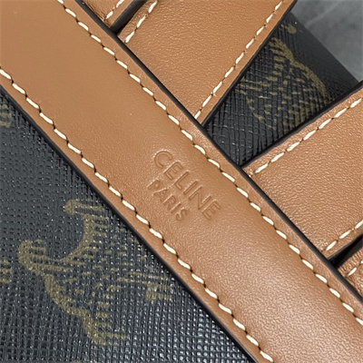 Ce**e backpack bonnie in triomphe canvas and calfskin tan