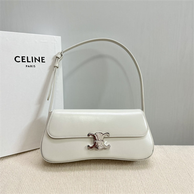 Ce**e medium lola in shinny calfskin white