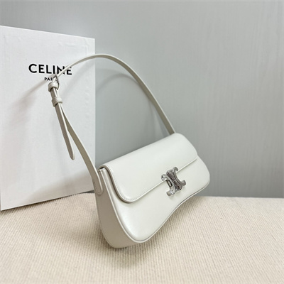 Ce**e medium lola in shinny calfskin white