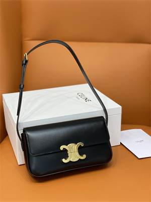 Ce**e triomphe shoulder bag in shiny calfskin black color