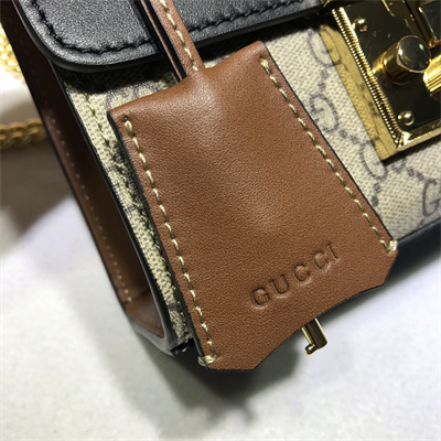 gu.cci padlock small shoulder bag gg S*p*e canvas black 409487