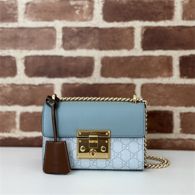 gu.cci padlock small shoulder bag gg S*p*e canvas grayblue 409487