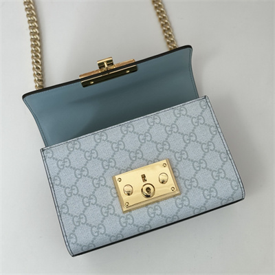 gu.cci padlock small shoulder bag gg S*p*e canvas grayblue 409487