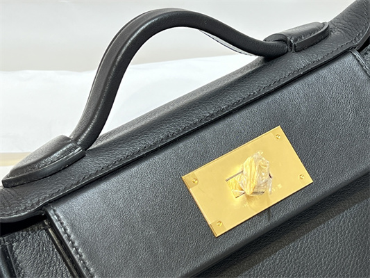 H**mes 2424 mini bag evercolor/ swift leather gold/silver tone metal black color hs