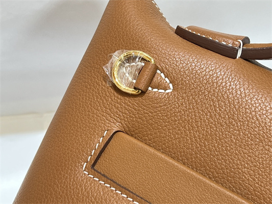 H**mes 2424 mini bag evercolor/ swift leather gold/silver tone metal gold color hs