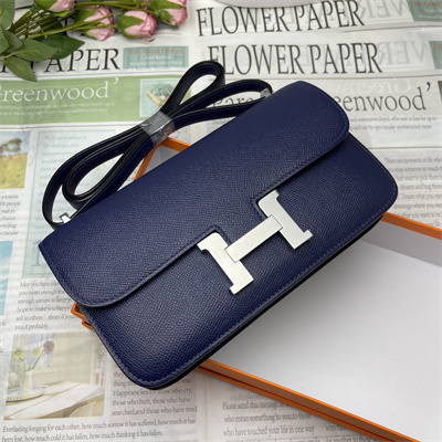 Constance Elan Epsom Leather  Gold/Silver Tone Hardware Deep Blue Color HS(With Mirror)