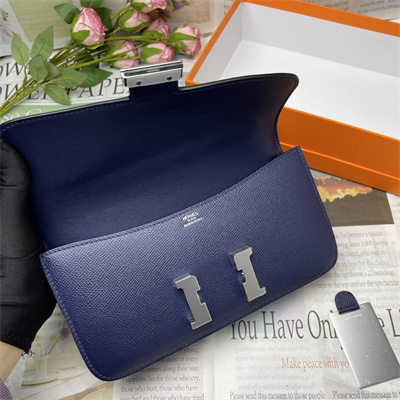 Constance Elan Epsom Leather  Gold/Silver Tone Hardware Deep Blue Color HS(With Mirror)