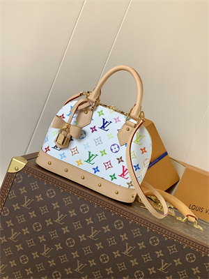 L.V X TM Alma BB Bag Multicolors Monogram Canvas White M13078