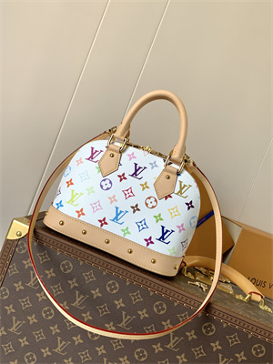 L.V X TM Alma BB Bag Multicolors Monogram Canvas White M13078
