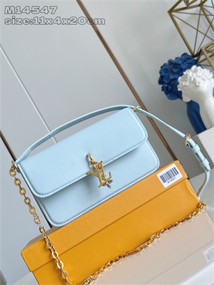 L.V Wallet On Chain LV Bloom Calfskin Leather Azur M14547