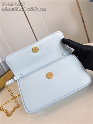 L.V Wallet On Chain LV Bloom Calfskin Leather Azur M14547