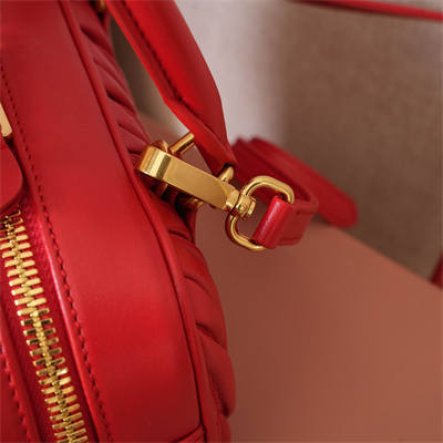 M*um*u arcadie matelassé nappa leather top handle bag red color
