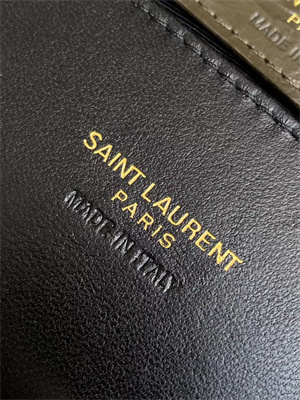 Y.S.L COLLEGE Mini Chain BAG IN Shiny Crackled Gold Tone Metal Green