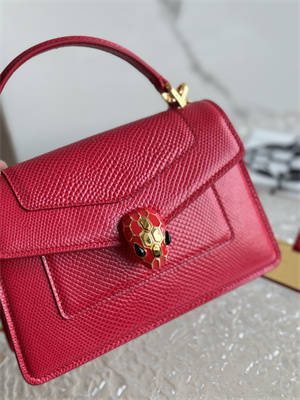 B*l*ai serpenti forever mini top handle bag calfskin leather red color 293666