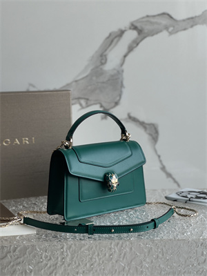 B*l*ai serpenti forever mini top handle bag calfskin leather green color 293666