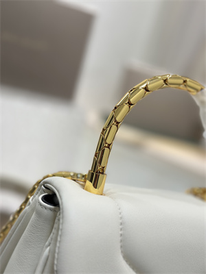 B*l*ai serpenti reverse top handle bag calfskin leather white color 292128