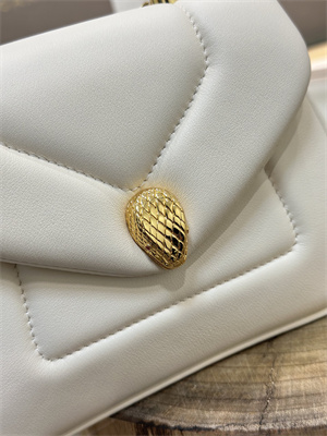 B*l*ai serpenti reverse top handle bag calfskin leather white color 292128