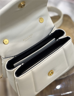 B*l*ai serpenti reverse top handle bag calfskin leather white color 292128