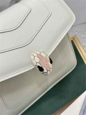 B*l*ai serpenti forever top handle bag calfskin leather white color 289835