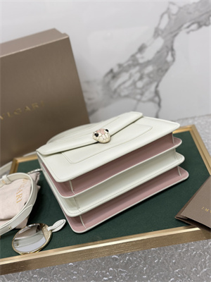 B*l*ai serpenti forever top handle bag calfskin leather white color 289835