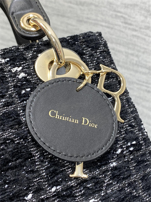 cd small lady di.or my abcD*or bag black tweed with white cannage motif gold tone metal